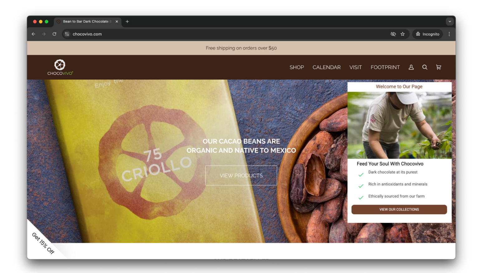 Awareness-stage educational video microexperience on the ChocoVivo website