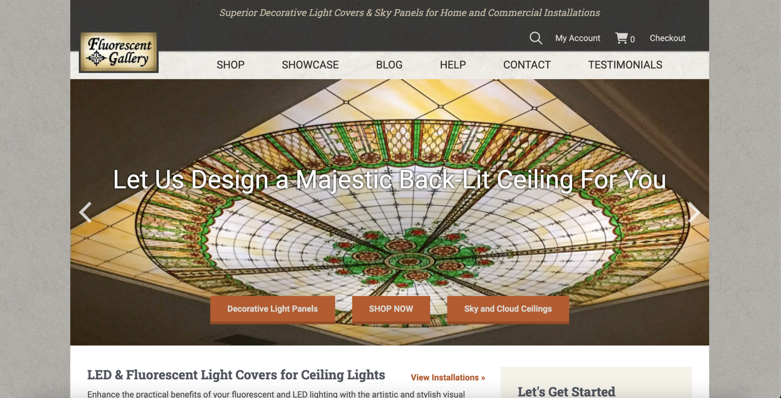 Fluorescent gallery website preview