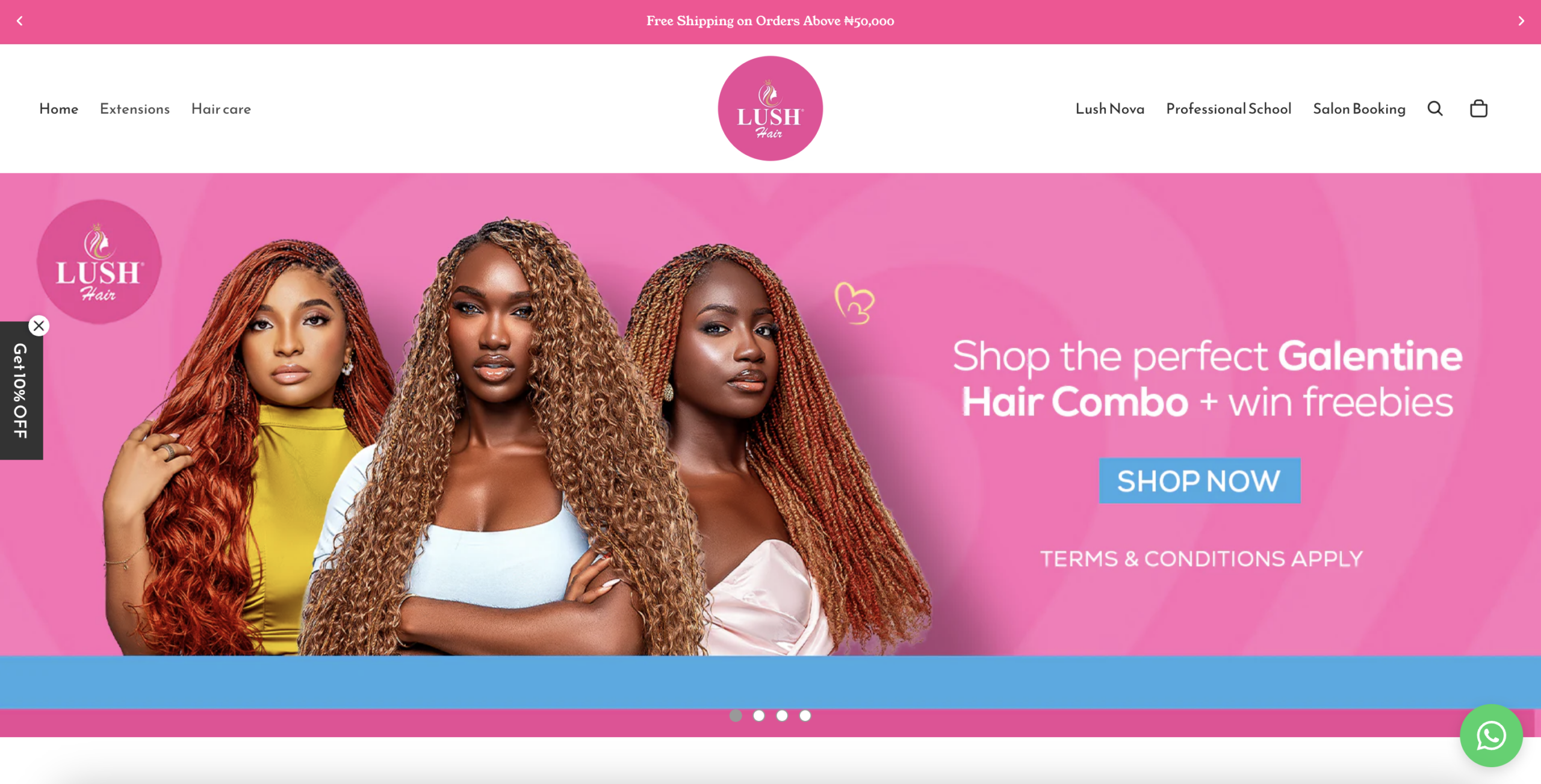 Lush Hair website preview