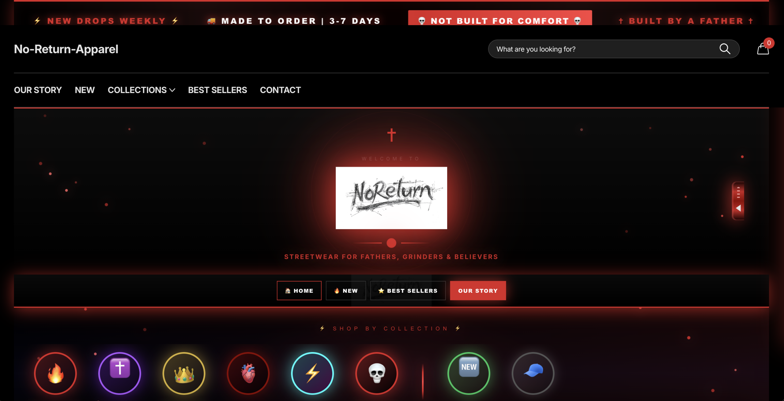 No Return Apparel website preview