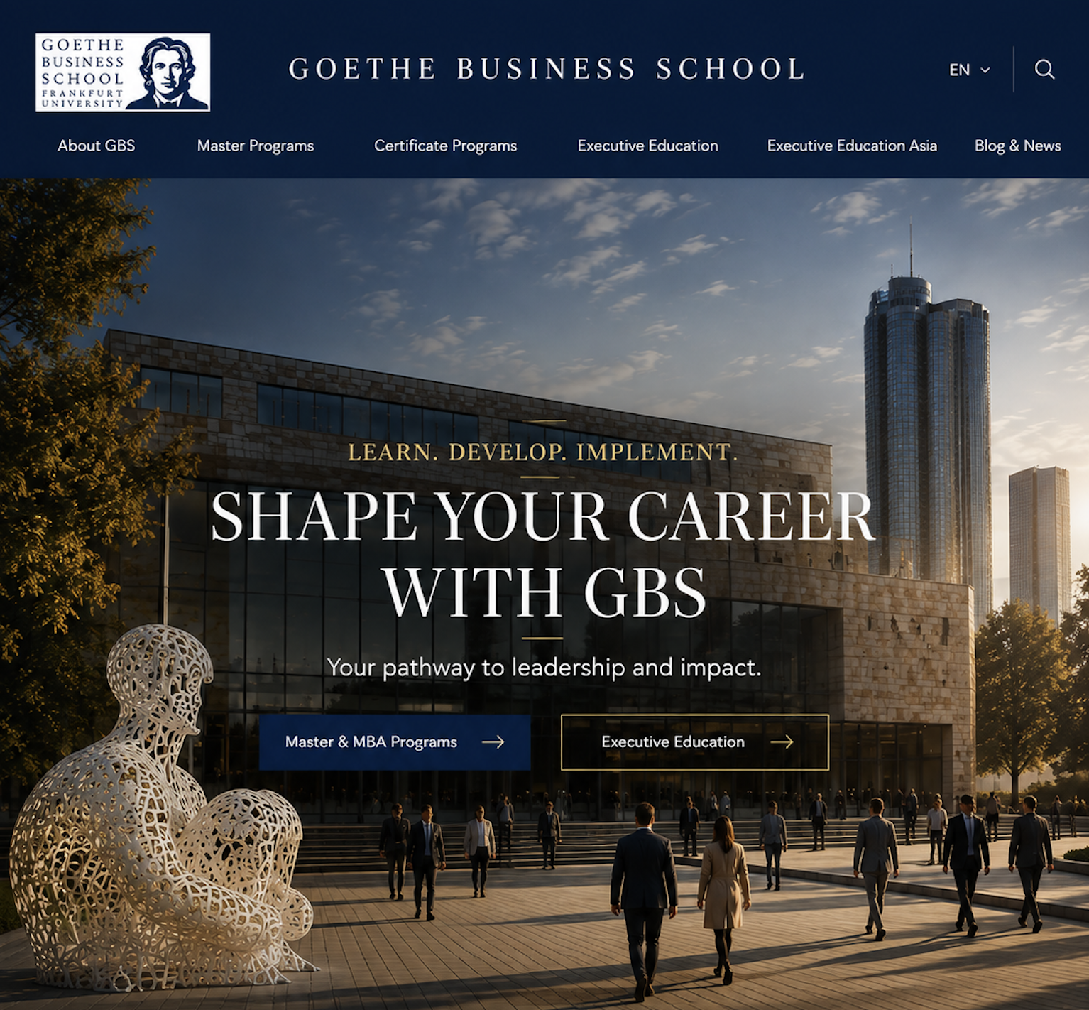 Goethe Business School website powered by Pathmonk