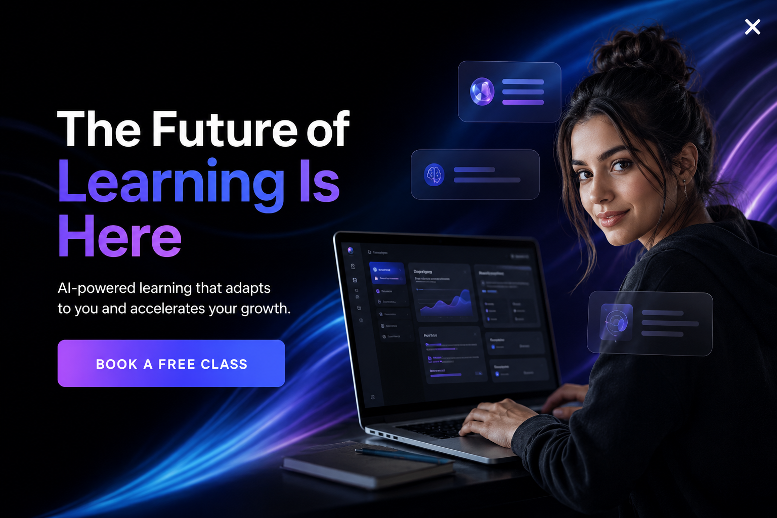 Microexperience: a brand showcase card offering a free first class