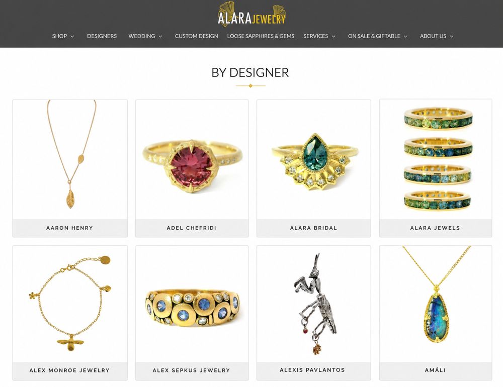 Alara Jewelry website